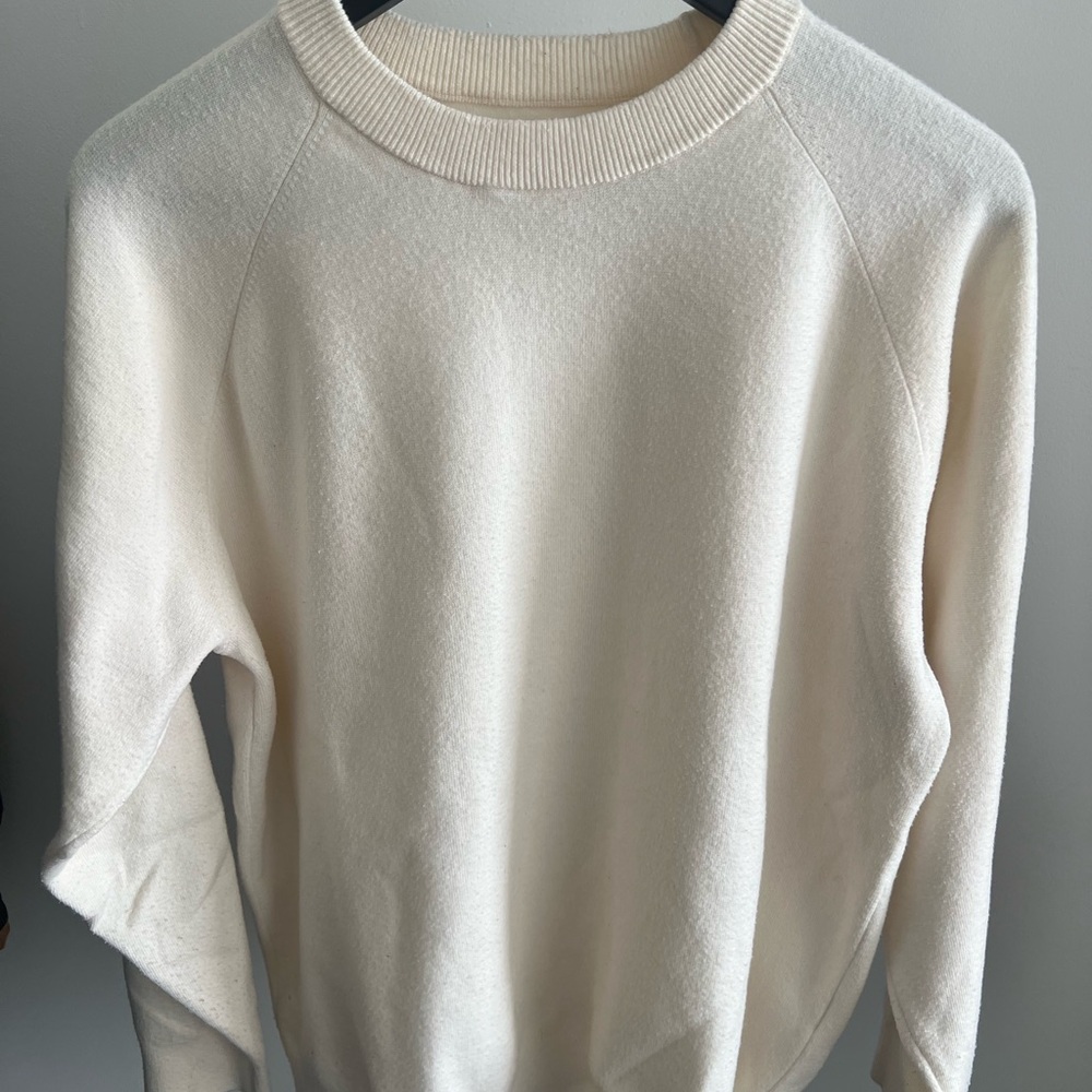 Muji Cream Crewneck Sweater -menβs Comfortable Pullover